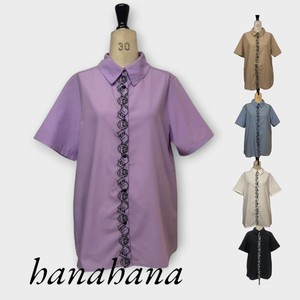 Button Shirt/Blouse Stripe cotton 2024 Spring/Summer