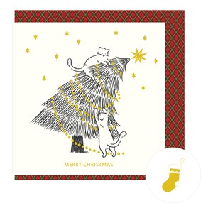 Greeting Card Christmas card Cat M