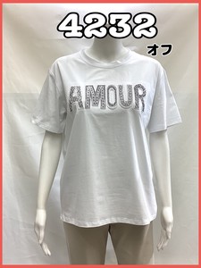 【2024 新作】レディース　トップス　カットソー　綿　エンボスメタルロゴTシャツ