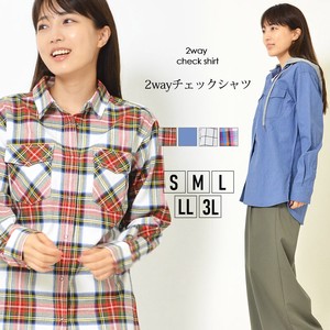 Button Shirt/Blouse 2Way Casual Buttons L