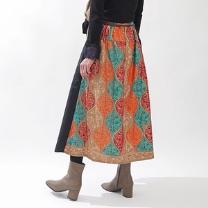 Skirt Long Skirt Embroidered Switching