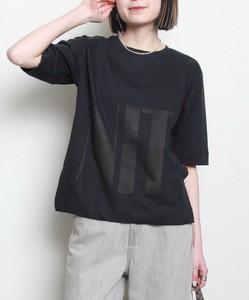 【each 再入荷！】bigロゴ6分袖Tシャツ《人気》半袖Tシャツ　2024S新作SS 　箔silver　メタリック