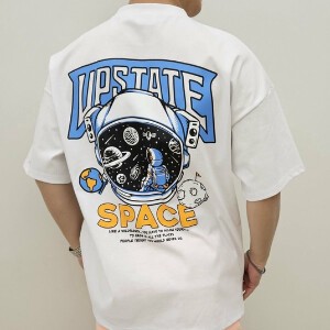 【2024春夏新作】SPACEイラストプリントオーバーサイズTシャツ