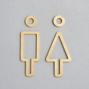【トイレサイン】toilet line sign plate brass