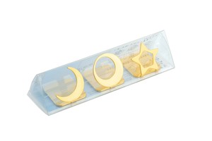 宵の天(よいのそら)箸置　黄金(こがね) 三日月/満月/星