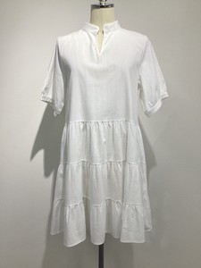Casual Dress Cotton Linen One-piece Dress Tiered