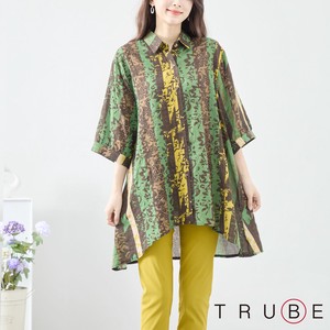 Button Shirt/Blouse Ethnic Pattern Cotton L M 【2024NEW】