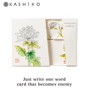 Greeting Card Paper Clip Chrysanthemum Message Card clip card Made in Japan