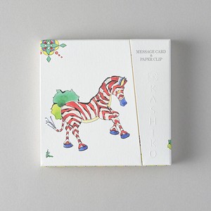 Greeting Card Paper Clip Zebra Message Card M clip card Made in Japan