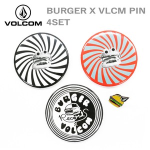 VOLCOM BURGER X D6741700-D6741701 缶バッチ ピンバッジセット