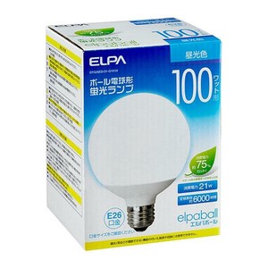 ELPA(エルパ) ボール電球形 蛍光ランプ 100W形 昼光色 EFG25ED/21-G101H