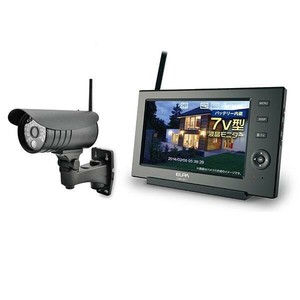 ELPA(エルパ)　ワイヤレス防犯カメラ&モニターセット スマホ対応　CMS-7110　1818500