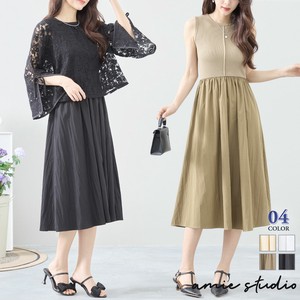 Casual Dress Design Sleeveless L One-piece Dress M Switching 【2024NEW】