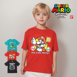 スーパーマリオ 子供服 キッズ Tシャツ KIDS キノコ ワッペン 半袖 男の子 女の子