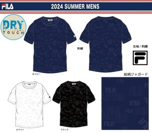 ※予約販売※5月下旬発送　【2024新作】FILA（メンズ）　DRY　総柄ジャガード織りTシャツ