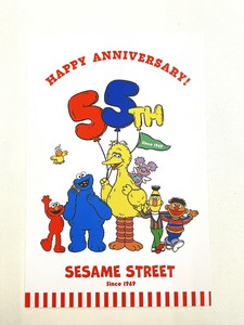セサミストリート　ポストカード　55周年　ホワイト　AM22