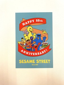 セサミストリート　ポストカード　55周年　ブルー　AM24