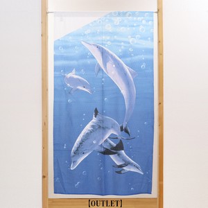 Japanese Noren Curtain Dolphin