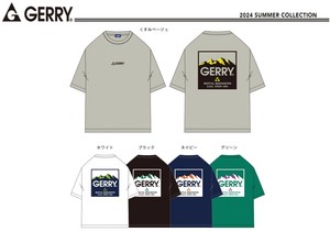 ※予約販売※5月初旬発送　【2024新作】GERRY（メンズ）　フロントロゴ刺繍＆バックロゴプリント　Tシャツ