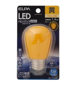 ELPA LED電球サイン球E26 イエロー LDS1Y-G-G903