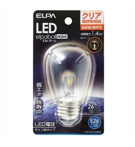ELPA LED電球サイン形E26 電球色　LDS1CL-G-G906