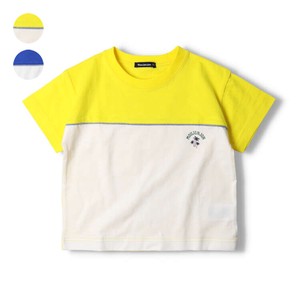 バイカラー切替半袖Tシャツ  M32818  本体綿100%、シンプル、ワンポイントプリント