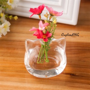 ＜人気商品＞激安セール 水耕栽培の置物 ガラスの花瓶 かわいい 猫の花瓶