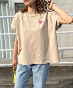 ハート&ロゴ刺繍 ラグランTシャツ