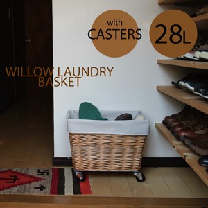 WILLOW LAUNDRY BASKET with CASTER 28L/ウィロー ランドリーバスケット キャスター 28L