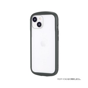 iPhone 15 耐衝撃ハイブリッドケース 「Cleary」 ダークグレー LN-IM23PLCGY