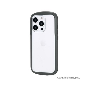 iPhone 15 Pro 耐衝撃ハイブリッドケース 「Cleary」 ダークグレー LN-IP23PLCGY
