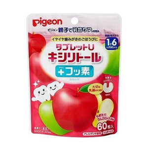 Pigeon(ピジョン) 乳歯ケア タブレットU キシリトールプラスフッ素 60粒 もぎたてりんごミックス味 03948