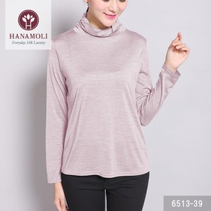 T-shirt Gift Silk Long Sleeves High-Neck Cut-and-sew 2024 NEW