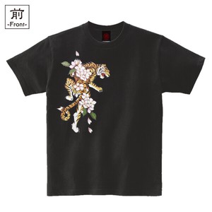 【インバウンド/京都】　メンズ和柄Tシャツ　桜虎