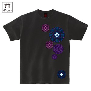 【インバウンド/京都】　メンズ和柄Tシャツ　唐花丸紋様