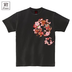 【インバウンド/京都】　メンズ和柄Tシャツ　桜金魚