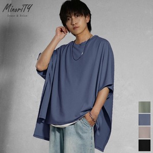 【2024年春の新作】バックスリット オーバーサイズ ポンチョ Tシャツ／MinoriTY
