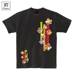 【インバウンド/京都】　メンズ和柄Tシャツ　立飾梅紋様