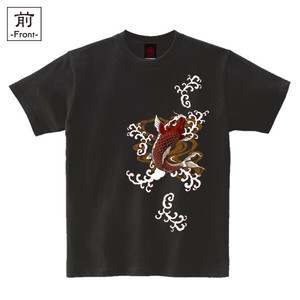 【インバウンド/京都】　メンズ和柄Tシャツ　紅暴れ鯉