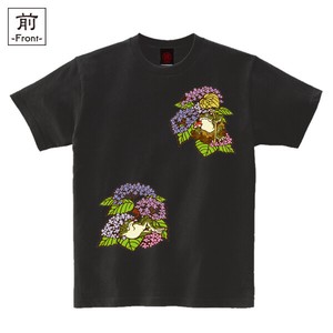 【インバウンド/京都】　メンズ和柄Tシャツ　鳥獣戯画 紫陽花蛙