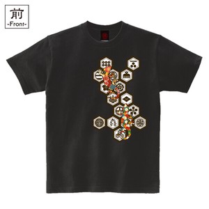 【インバウンド/京都】　メンズ和柄Tシャツ　六角家紋守宮