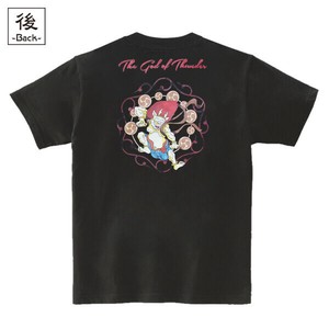 【インバウンド/京都】　メンズ和柄Tシャツ 雷神 (バックプリント)