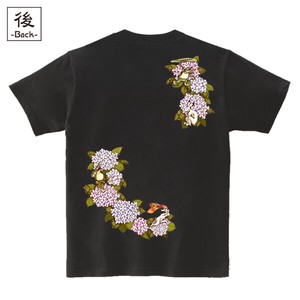 【インバウンド/京都】　メンズ和柄Tシャツ 鳥獣戯画 紫陽花祭 (バックプリント)