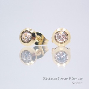 Pierced Earrings Rhinestone Stainless Steel Rhinestone 6mm