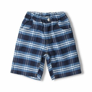 儿童短裤/五分裤 靛蓝 弹力伸缩 格子图案 5分裤