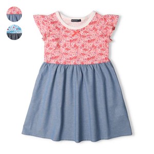 Kids' Casual Dress Floral Pattern Docking One-piece Dress M Switching