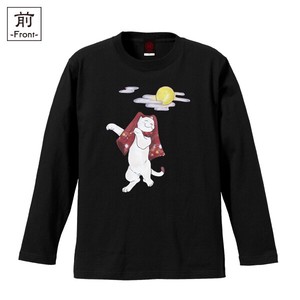 【インバウンド/京都】　メンズ和柄長袖Tシャツ　おどり猫