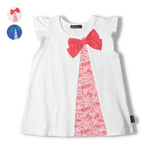 Kids' Short Sleeve T-shirt Ribbon Floral Pattern A-Line Switching