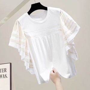 T-shirt Pullover Tulle Sleeve Cut-and-sew 2024 Spring/Summer