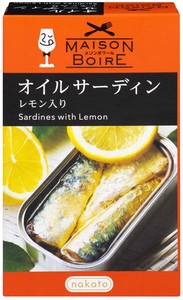 【サラダ・ピザなどに】nakatoメゾンボワール オイルサーディン レモン入り120g （固形量88g）